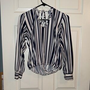 Striped Navy and White Women's Top
